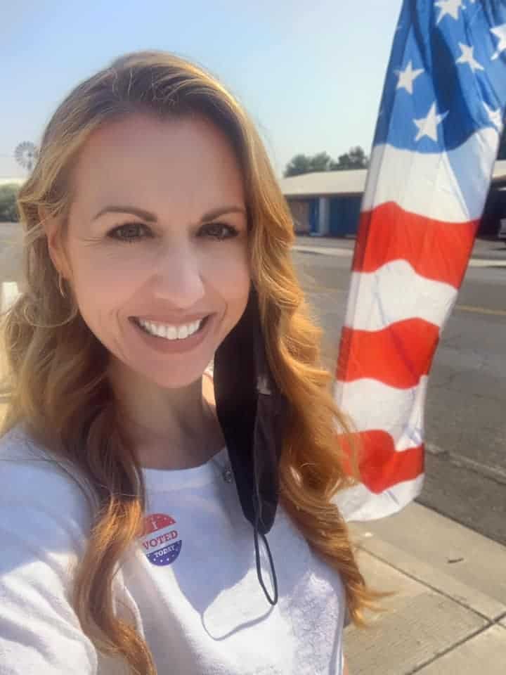 Brittany with American flag